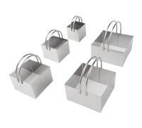 Generic Set di Formine per Biscotti in Acciaio Inossidabile da 5 Pezzi con Manico per Cuocere Al Forno e Divertirti in per Bambini e Famiglie (Quadrato)