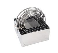 Generic Set di Formine per Biscotti in Acciaio Inossidabile da 5 Pezzi con Manico per Cuocere Al Forno e Divertirti in per Bambini e Famiglie (Quadrato)