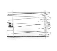 Generic Set di Gabbie per Aghi per Spiedini per Barbecue in Acciaio Inossidabile con 10 Spiedini per Forno Elettrico e Griglia per Barbecue