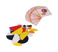 Generic Set di Giocattoli Puzzle per Bambini Abilità di Immaginazione Creativa Giocattolo di Apprendimento Geometrico in Legno Morbido 20 Carte 29 Blocchi (#1)