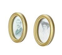 Generic Set di Immagini con Cornice Ovale in Miniatura per Casa delle Bambole Elegante Plastica 2 Pezzi per Casa delle Bambole in Scala 1:12