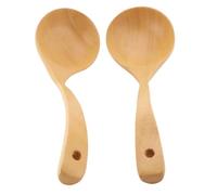 Generic Set di Mestoli da in Legno di Betulla, Utensili da Durevoli e Resistenti Al Calore, per Servire, Mescolare, Zuppe, 2 Pezzi