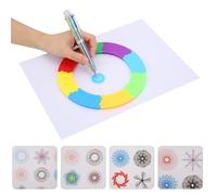 Generic Set di Modelli di Righello da Disegno a Spirale per Bambini Strumento di Pittura Artistica Multicolore con 6 Penne Righello Sicuro e da Disegno per la creatività dei Bambini e la Coordinazione