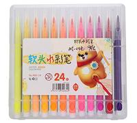 Generic Set di Penne per Acquerello Penna da Colorare con Punta Morbida per Materiale Scolastico per Pittura Lavabile per Bambini delle Elementari 18 Colori (24 colori)