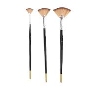 Generic Set di Pennelli a Manico Lungo, Fermezza, Buon Assorbimento, 3 Pennelli per Capelli in Nylon a Forma di Ventaglio, per Pittura a Olio, Pittura Acrilica, del Viso