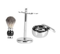Generic Set di Pennelli Barba Uomo con Supporto per Portasapone in Lega Resistente per Un'esperienza di Rasatura Classica