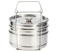 Generic Set di Pentole a Vapore Impilabili a 3 Livelli in Acciaio Inossidabile per la Preparazione di Pasti Sani, Argento, per gli Appassionati di Fitness