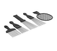 Generic Set di Pettini Afro in Acciaio Inossidabile 5 Pezzi con Pettini a Scelta e Pettine a Spirale per lo Styling dei Capelli Ricci Spessi