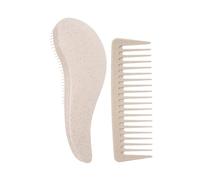 Generic Set di pettini da pettine da 2x per capelli che rimuovi i nodi e i grovigli compatti pettini di stile dente larghi per un parrucchiere di bellezza, Beige
