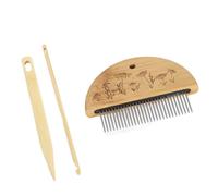 Generic Set di Pettini per Telaio per Tessitura Kit di Aghi per Uncinetto in Legno di bambù Strumento per La Creazione di Arazzi per La Scena Domestica La Maggior Parte della Scena (margherita)