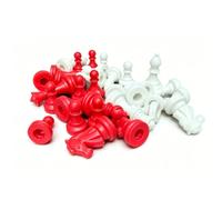 Generic Set di Pezzi degli Scacchi 32 Pezzi Rosso Bianco Robusto per Divertimento Educativo e Gioco di Strategia per Bambini e Adulti (49 mm)
