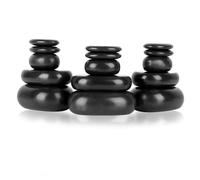 Generic Set di Pietre di Forma Ovale di Basalto Nero Hot Spa per il Massaggio Professionale dei Piedi a Casa, Pietre Massaggio 20 Pezzi per Uso Spa