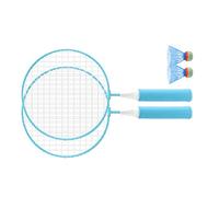 Generic Set di Racchette da Badminton per Bambini Superficie Netta di Grandi Dimensioni per Bambini Manico Avvolto Morbido Presa Set Completo per Un'esperienza di Gioco Divertente (BLUE)
