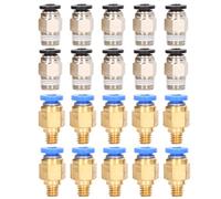 Generic Set di Raccordi Hot End per Stampante 3D Durevole da 20 Pezzi per Ender 3, PC4-M6 PC4-10 Kit Connessione Rapida per Stampante Fai da Te