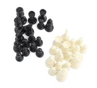 Generic Set di Scacchi in Plastica, Pregevole Fattura Ecologica, Gioco di Scacchi Completo per gli Appassionati di in Bianco e (Altezza del re grande 77 mm)