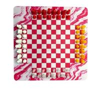 Generic Set di Scacchi Internazionali Set di Strategia Educativa per Quattro Giocatori per Riunioni di Famiglia Tappetino in Gomma da 35 Cm 64 Pezzi (#2)