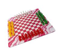 Generic Set di Scacchi Internazionali Set di Strategia Educativa per Quattro Giocatori per Riunioni di Famiglia Tappetino in Gomma da 35 Cm 64 Pezzi (#4)