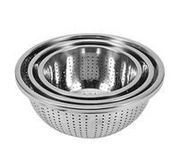 Generic Set di Setaccio per Riso in Acciaio Inossidabile da 3 Pezzi, Scolapiatti Lucido Lucido per Uso Domestico, Durevole e Resistente Alle Alte Temperature