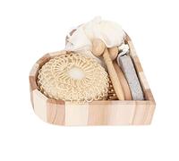 Generic Set di Spugne Bagno Esfolianti per Doccia Rimozione Delicata della Pelle Morta per Levigare la Pelle Piedi Giovani Cura Pettine in Legno Duro Massaggio Facciale Canapa in Sisal per la