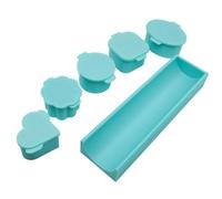 Generic Set di Stampi per Biscotti da Forno con 5 Forme Uniche e Vassoio da 7,87 Pollici per Cake Pops e Biscotti (Verde menta)