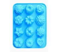 Generic Set di Stampi per Sapone in Silicone Durevole, 2 Pezzi, Design Floreale per Torte, Torte Lunari e Saponi, Perfetti da Regalare, 21 X 16 cm. (BLUE)