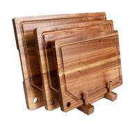 Generic Set di Taglieri in Legno da 3 Pezzi con Supporto per Esposizione di Salumi e Preparazione del Cibo, Perfetto per la