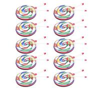 Generic Set di Tamburi a Forma di Lecca-lecca per Bambini, Tamburelli Colorati per il Divertimento del Ritmo Musicale, 10 Strumenti in Plastica Brillante per L'educazione della Prima Infanzia