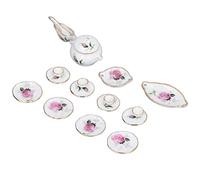 Generic Set di Tazze da tè in Porcellana per Casa delle Bambole, Mini Accessori da Cucina Decorativi in stile Rosa, Set da tè Dalla Trama Delicata per la Decorazione in Miniatura di una Casa delle