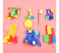Generic Set di Timbri in Spugna da 30 Pezzi per Arte e Artigianato per Bambini, Pennelli in Schiuma Atossica per L'educazione Precoce, Migliorano la creatività e le capacità Motorie