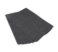 Generic Set di Tovagliette in Pelle Artificiale Resistente Al Calore da 6 Pezzi per Giardini con Balconi, Tovaglietta Strutturata Multifunzionale, ca. 16,93x11,81 Pollici (BLACK)