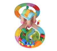 Generic Set di Treni per Bambini per Giochi Creativi, Blocchi da Costruzione Dai Colori Vivaci e Binari a Doppia Faccia per lo Sviluppo Motorio Fine, Adatti Dai 3 Anni in su (Combinazione di binari