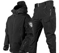 Generic Set di tuta da combattimento impermeabile, giacca tattica da uomo, pantaloni e giacca tattica militare, in softshell, uniforme mimetica, ideale per attività all'aperto