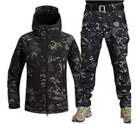 Generic Set di tuta da combattimento impermeabile, giacca tattica da uomo, pantaloni e giacca tattica militare, in softshell, uniforme mimetica, ideale per attività all'aperto