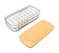 Generic Set di Vaschette per Cubetti di Ghiaccio per Uso Domestico 48 Griglie con Coperchio a Compressione e Pala 2 Strati Facile Produzione di Ghiaccio Materiali di Prima qualità (YELLOW)