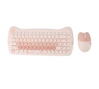 Generic Set Tastiera e Mouse Wireless Colori Vivaci e Carini Design Ergonomico per Uso Domestico Finitura Opaca 84 Tasti 1 Set (Colore del tè al latte)
