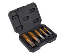Generic Set Versatile di Rubinetti per Tubi Rubinetti NPT da 5 Pezzi per Applicazioni Idrauliche Automobilistiche con Acciaio Al Carbonio Rivestito in Ti da 3/4 Pollici a 1/8 Pollici