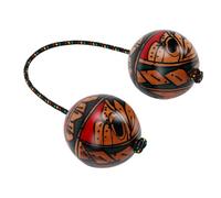 Generic Shaker a Doppia Sfera Shaker Kashaka in Legno Squisito per Principianti e Artisti di Musica 22 X 4,5 Cm Palissandro (Palla dipinta a mano)