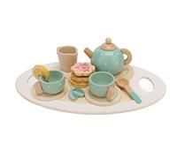 Generic Simulazione del Set per il tè, Fai Finta di Giocare con il Giocattolo per le Bambine, Set da tè in Legno, Regalo per Bambini