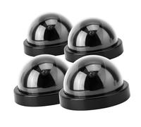 Generic Simulazione Fittizia Telecamera di Sicurezza a Cupola Finta con Luce LED Lampeggiante per Hotel e Aree Residenziali Set in Plastica Resistente 4 Pezzi (BLACK)