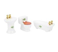 Generic Simulazione Mini Set da Bagno per Casa delle Bambole Kit Lavandino per Vasca da Bagno in Ceramica per Collezione di Box/Cover delle Bambole in Scala 1/24 Quadrifoglio (#2)