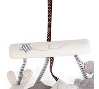 Generic Sonaglio da Appendere per Bambini, Peluche, Coniglio, Orso Stellato, per lo Sviluppo Visivo e il Gioco Interattivo per Neonati, Adatto per Passeggino/culla/letto, Peluche, 21 * 20 Cm (WHITE)