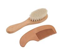 Generic Spazzola per Capelli in Legno per Bambini, Morbida e Confortevole in Pelo di Capra Naturale per Bagnetto e Massaggio, Spazzola per Barba con Manico in Legno per Uomo, per Bambini e Set Pettine