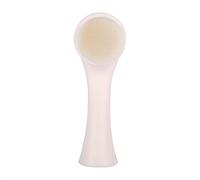 Generic Spazzola per la Pulizia del Viso Nylon Super Morbido Silicone Massaggio Purificante per il Viso Pulizia Profonda Pori Grandi Manico Lungo Rosa Bianco 1 PC