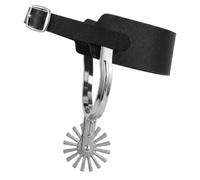 Generic Speroni Regolabili Speroni da Equitazione con Ruota Dispositivo Tallone Attrezzo Cavallo Cinghia Regolabile Materiale Lega E Pelle Comunicazione , Medio