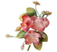 Generic Spilla a forma di begonia floreale, patrimonio culturale immateriale e artigianato in rame di gelso di seta, 8 cm, regalo culturale unico adatto per molteplici occasioni