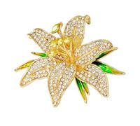 Generic Spilla a forma di giglio in argento, accessorio per abito, Misura unica, Plastica