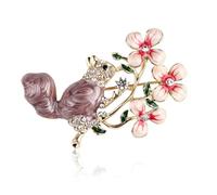 Generic Spilla a forma di scoiattolo verde, accessorio da donna, Misura unica, Plastica