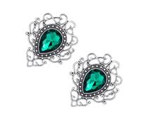 Generic Spilla da Sposa Vintage a Forma di Fiore, Set da 2 Pezzi Gemma Verde, Spilla Decorativa per Abiti da Festa e Matrimoni, Gioielli da Donna per Eventi e Regali