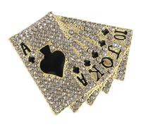 Generic Spilla Hip-Hop Decorativa a Forma di Carte da Gioco Dorata Fermaglio Leggero per Abbigliamento e Sciarpe Ornamento Creativo Unisex per Feste e Occasioni Speciali