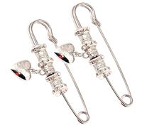 Generic Spilla in Metallo Vintage a Forma di Cuore Set 2 Pezzi Fibbie Retrò per Mantello e Maglione Accessori Decorativi per Abbigliamento Femminile Brillanti e Facili da Indossare